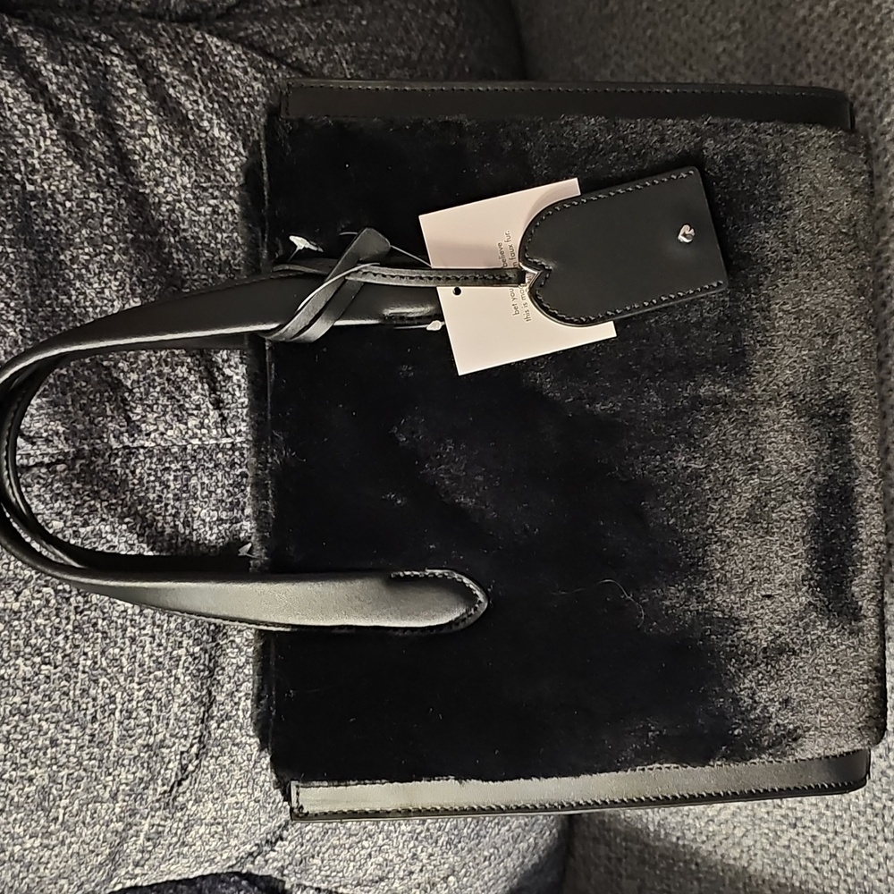 Kate Spade Black Tote Faux Fur Manhattan bag
